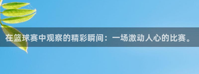 意昂体育官网：在篮球赛中观察的精彩瞬